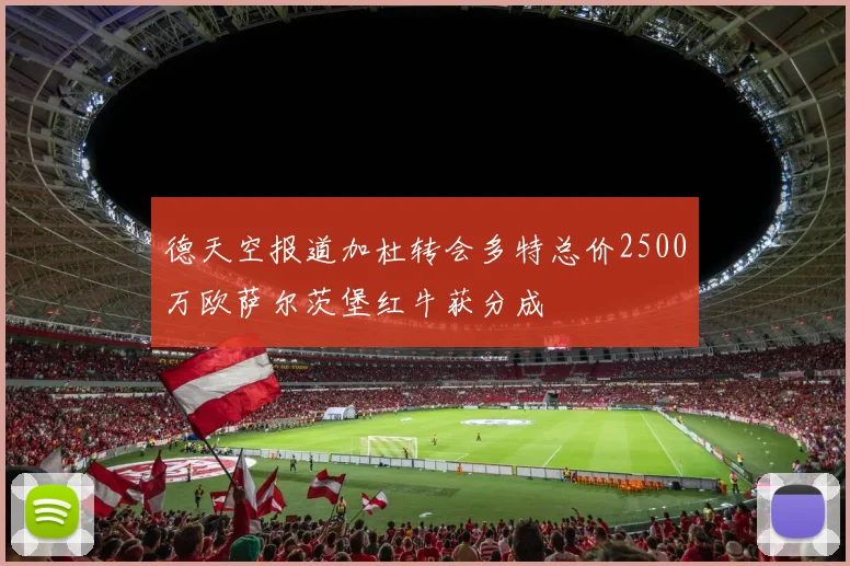 德天空报道加杜转会多特总价2500万欧萨尔茨堡红牛获分成
